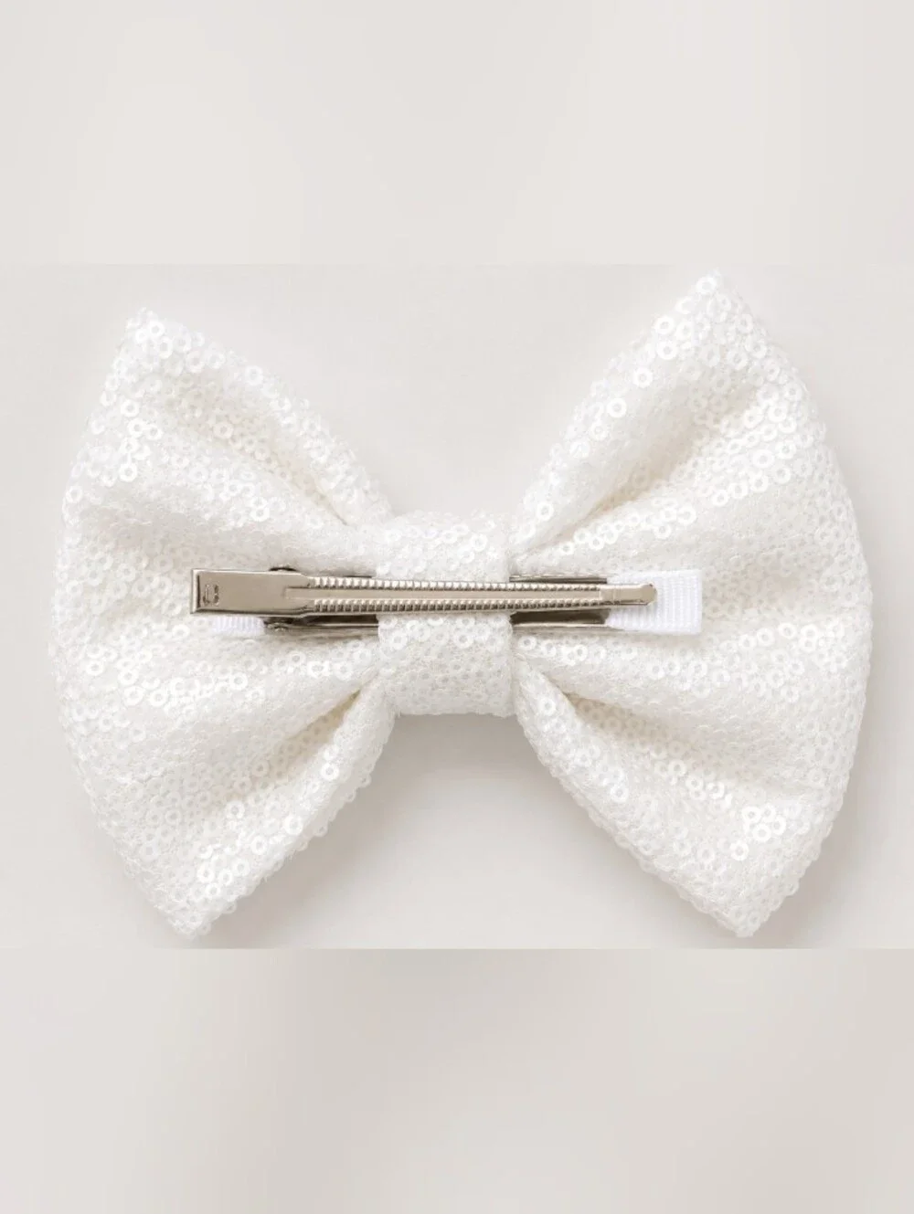 Handmade Bow Sparkling White Sequin Bow For Special Occasions 🎀✨